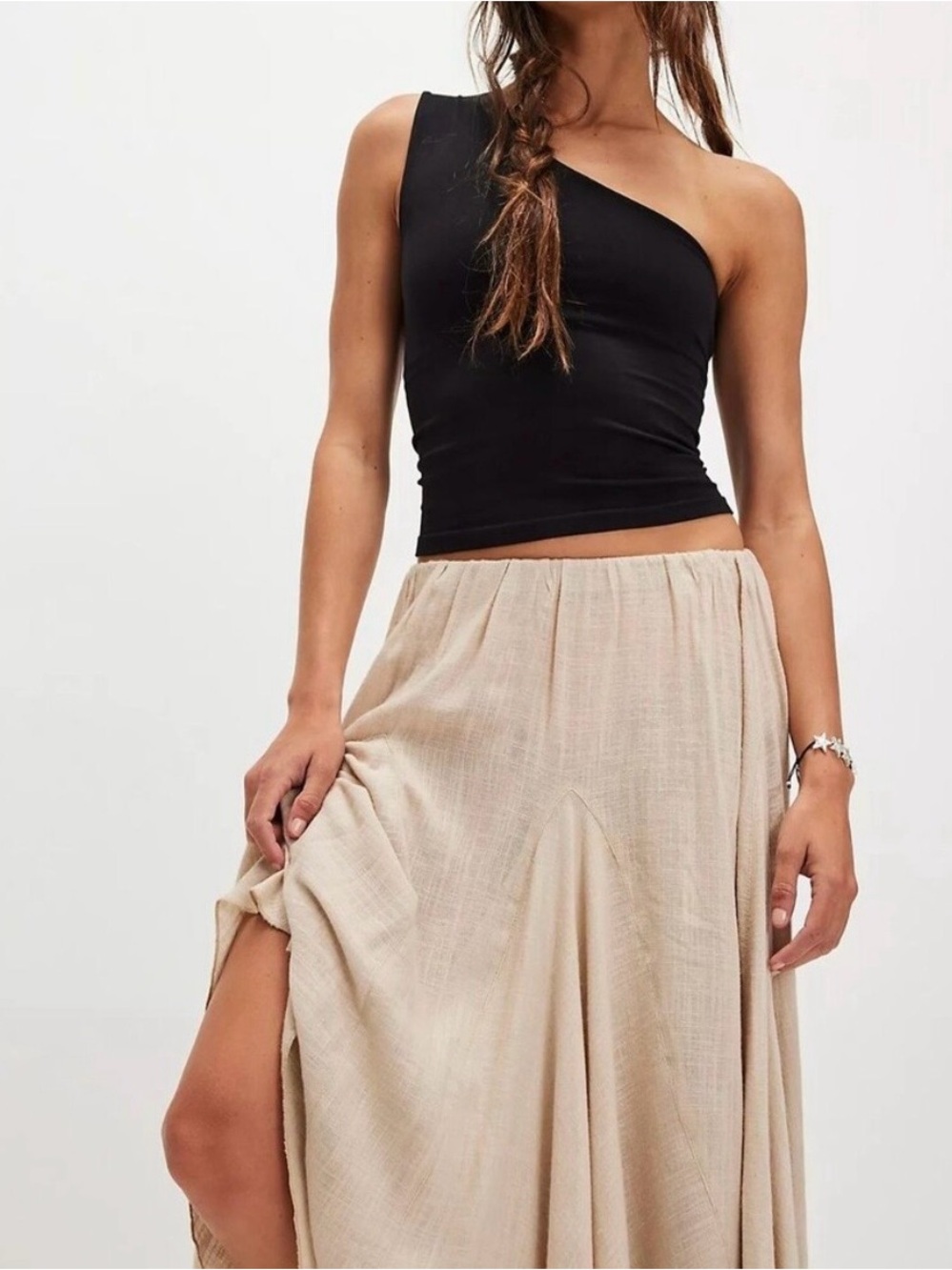 Free People Madras That Solid Linen Maxi Skirt - Picture 5 of 6